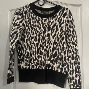Banana Republic Black and White Crew Neck Sweater wool and alpaca